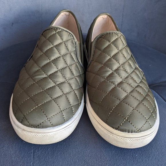 Steve Madden Shoes - Steve Madden Army Green Cushion Slip On Shoes Size 8B